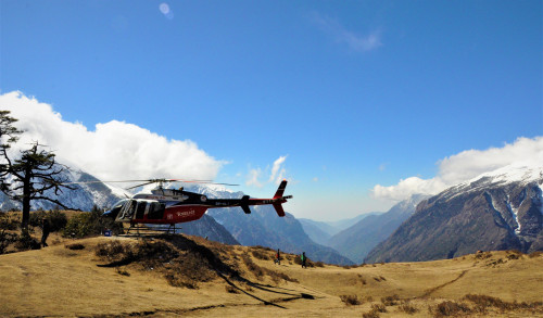 Landing at Kala Pather (Everest Base Camp) by Helicopter
